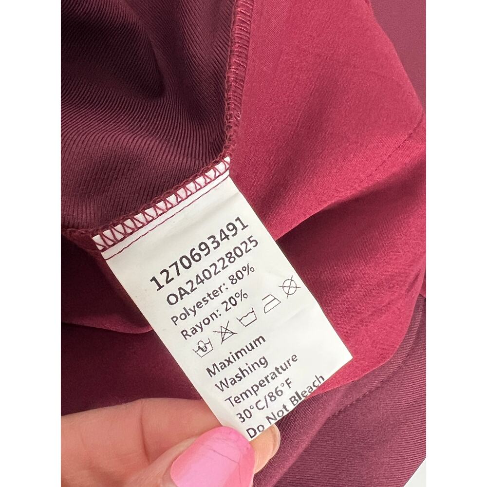 Commense Burgundy Wide Leg Dress Pants Size Small High Rise Career Office - Picture 6 of 9